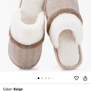 Cozy Beige and White Slippers